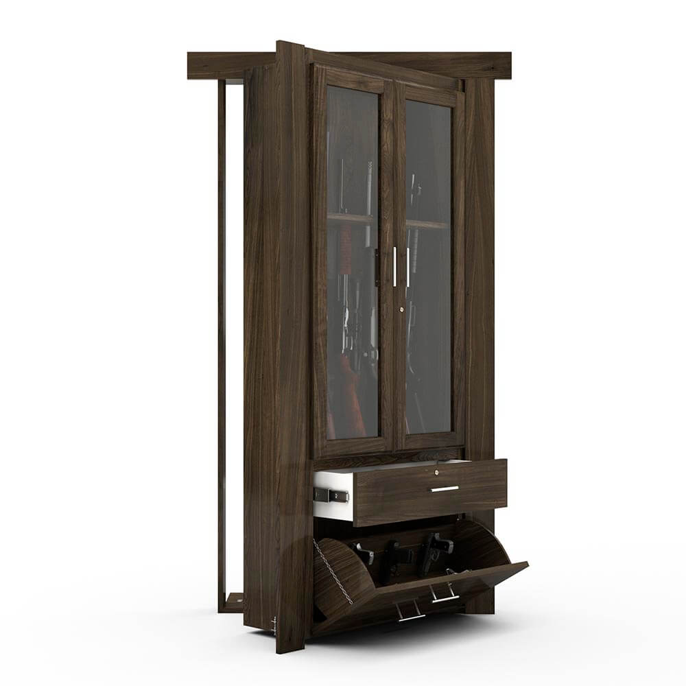 Hidden Flush Mount Maple Gun Cabinet Door - Tampa Home & Garden Store