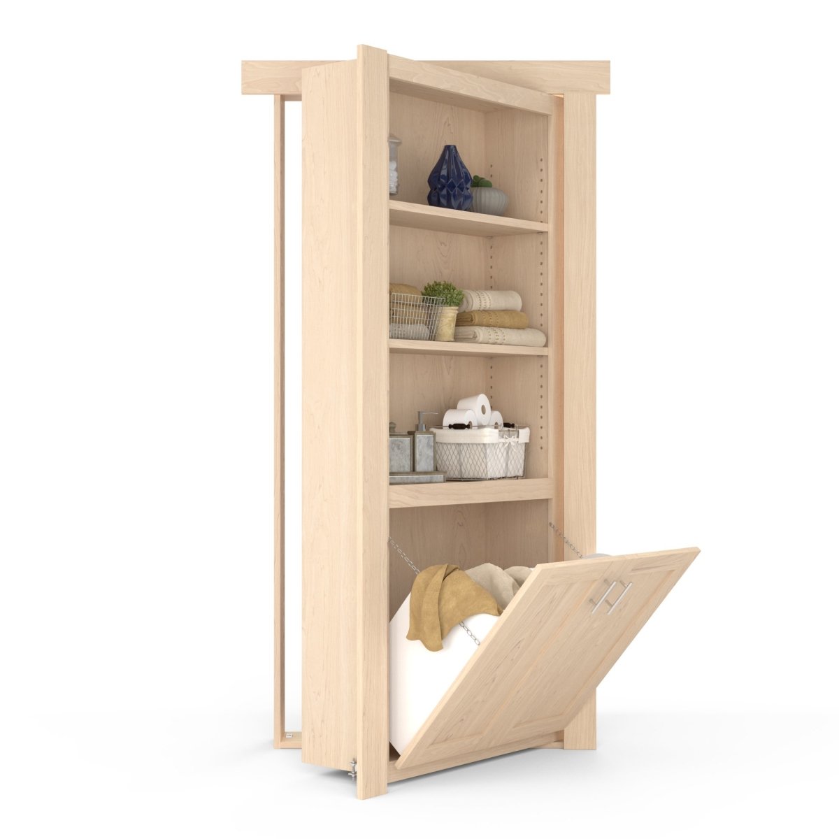 Hidden Flush Mount Maple Hamper Door - Tampa Home & Garden Store