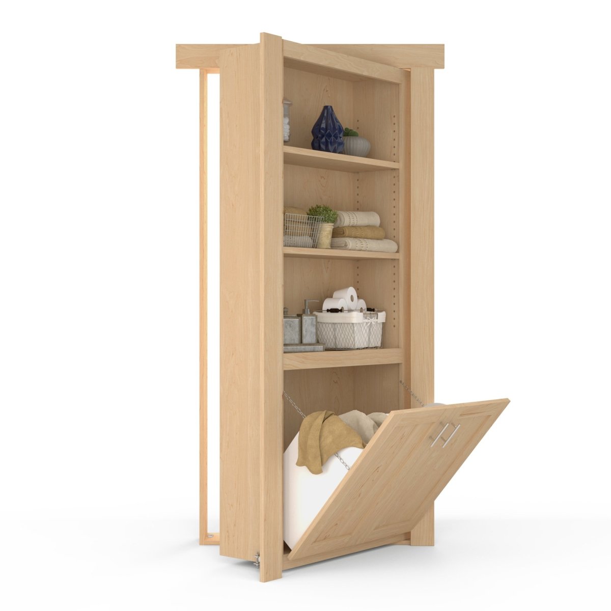 Hidden Flush Mount Maple Hamper Door - Tampa Home & Garden Store