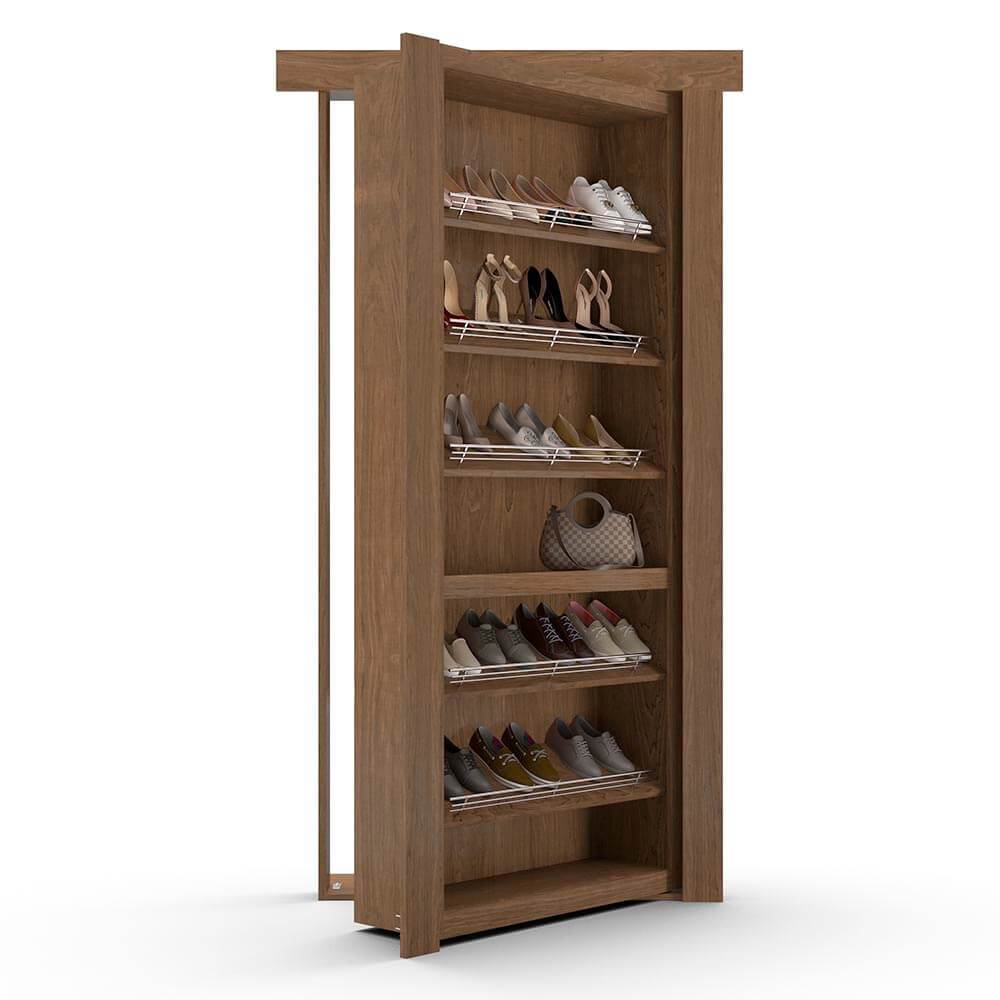 Hidden Flush Mount Maple Shoe Rack Door - Tampa Home & Garden Store