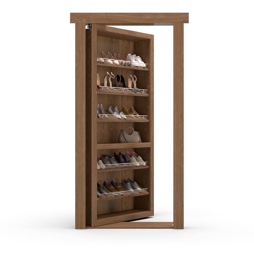 Hidden Flush Mount Maple Shoe Rack Door - Tampa Home & Garden Store