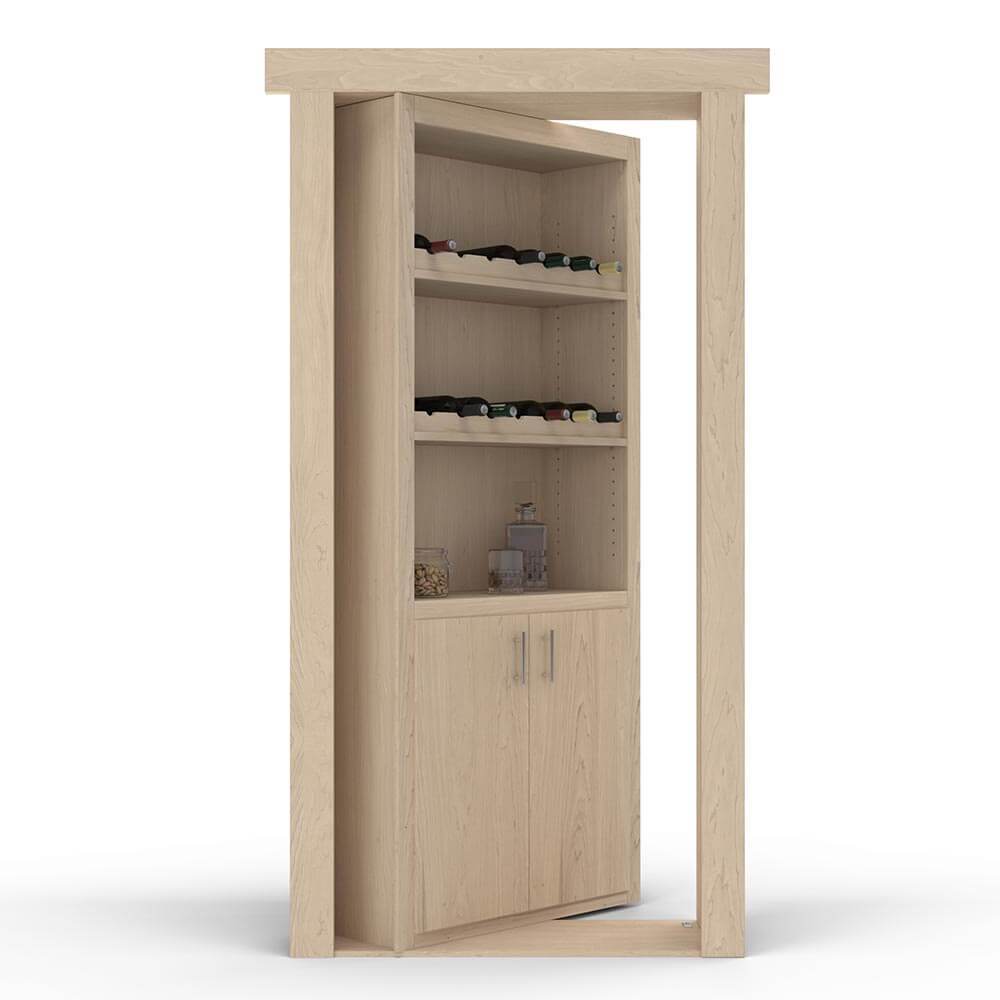 Hidden Flush Mount Maple Wine Rack Door - Tampa Home & Garden Store