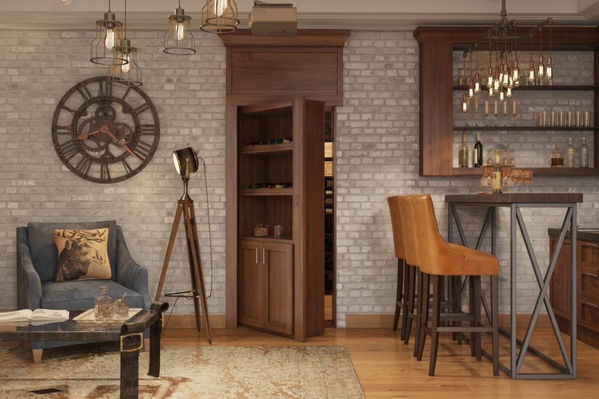 Hidden Flush Mount Maple Wine Rack Door - Tampa Home & Garden Store