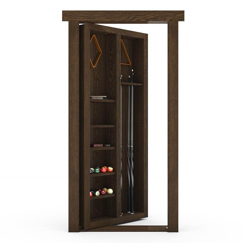 Hidden Flush Mount Oak Pool Cue Door - Tampa Home & Garden Store