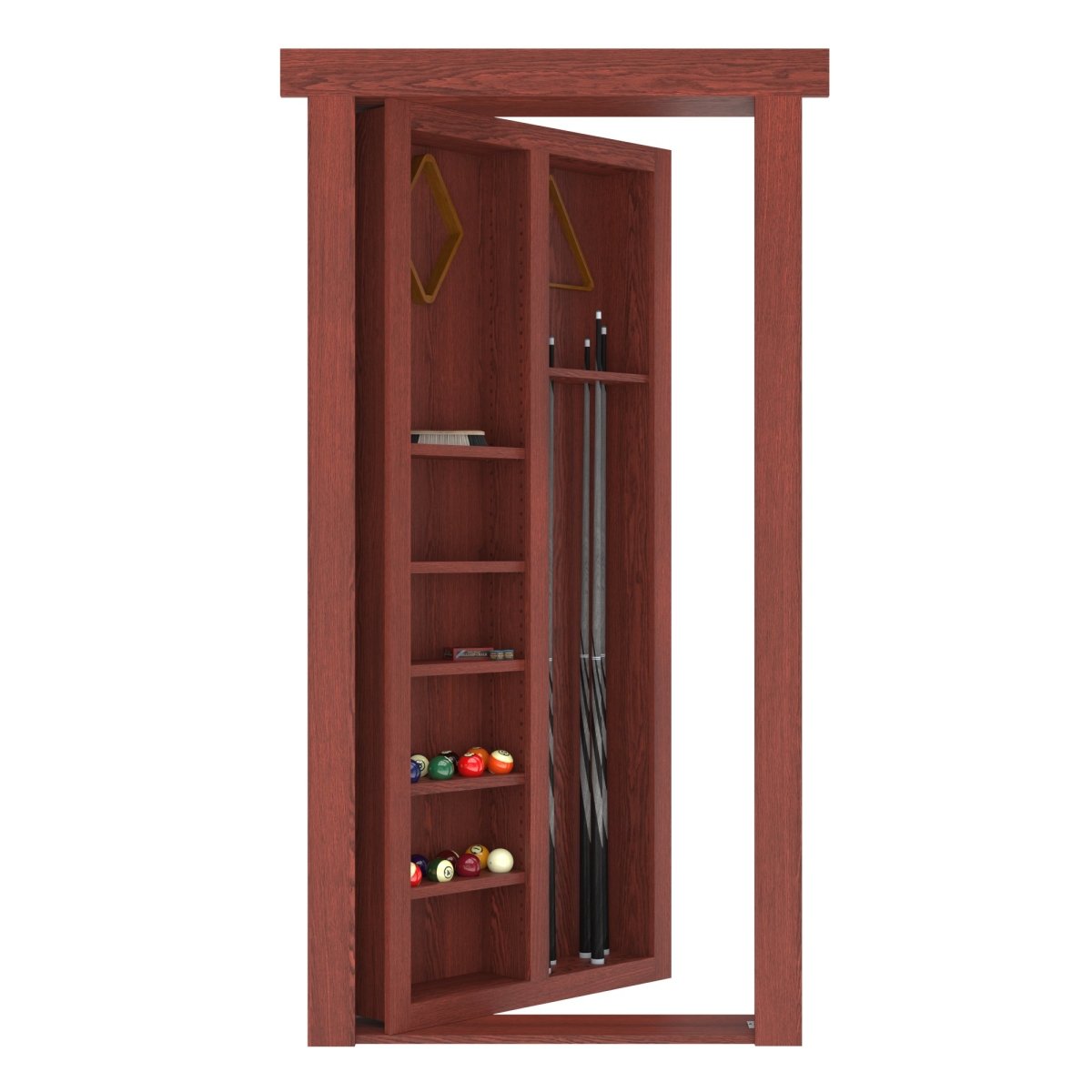 Hidden Flush Mount Oak Pool Cue Door - Tampa Home & Garden Store