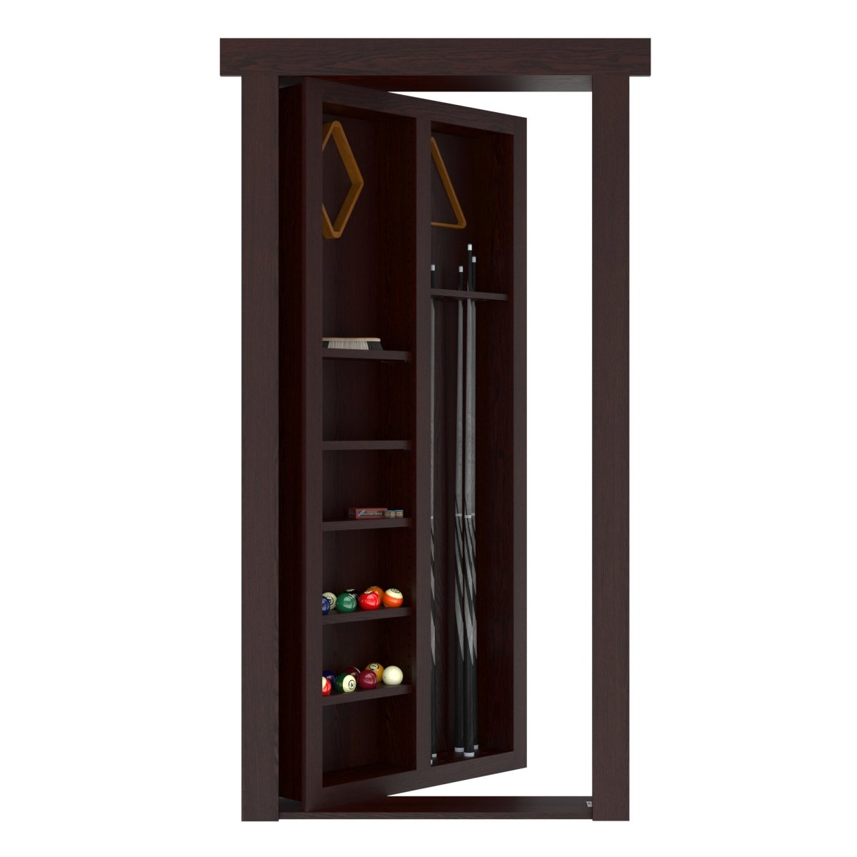 Hidden Flush Mount Oak Pool Cue Door - Tampa Home & Garden Store