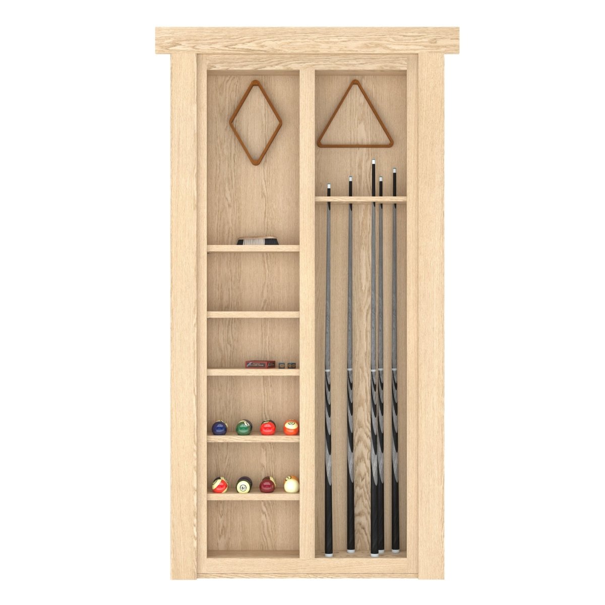 Hidden Flush Mount Oak Pool Cue Door - Tampa Home & Garden Store