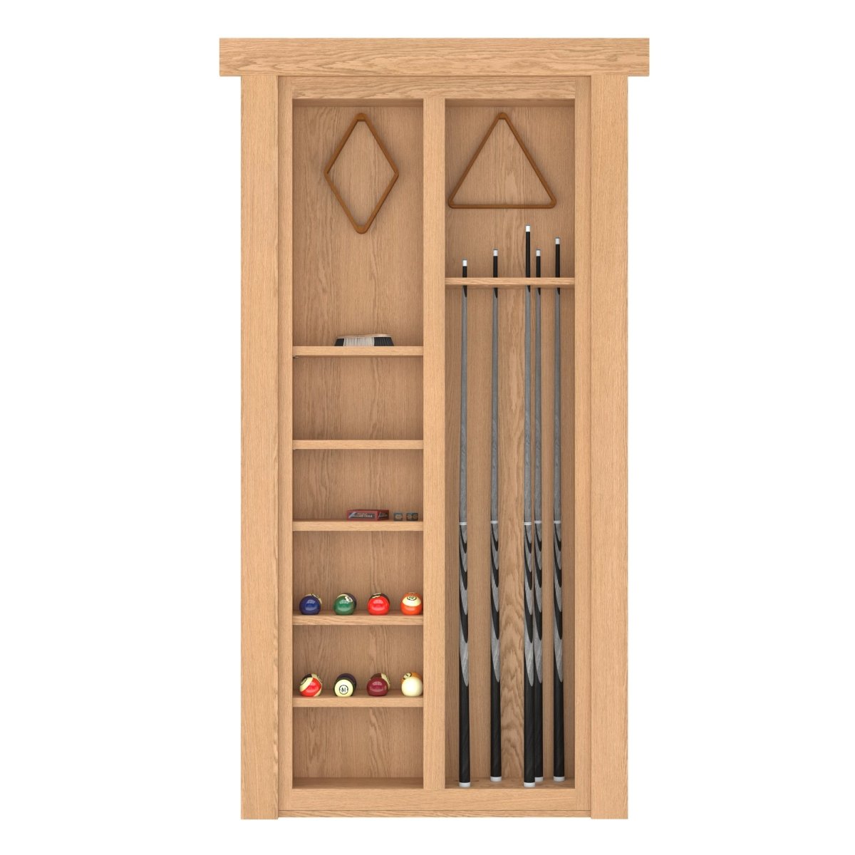 Hidden Flush Mount Oak Pool Cue Door - Tampa Home & Garden Store