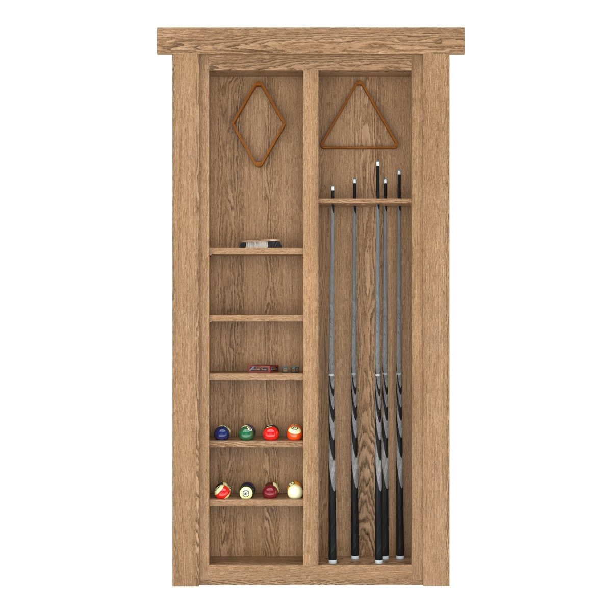 Hidden Flush Mount Oak Pool Cue Door - Tampa Home & Garden Store