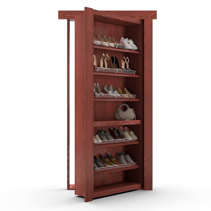 Hidden Flush Mount Oak Shoe Rack Door - Tampa Home & Garden Store