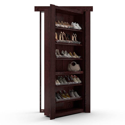 Hidden Flush Mount Oak Shoe Rack Door - Tampa Home & Garden Store