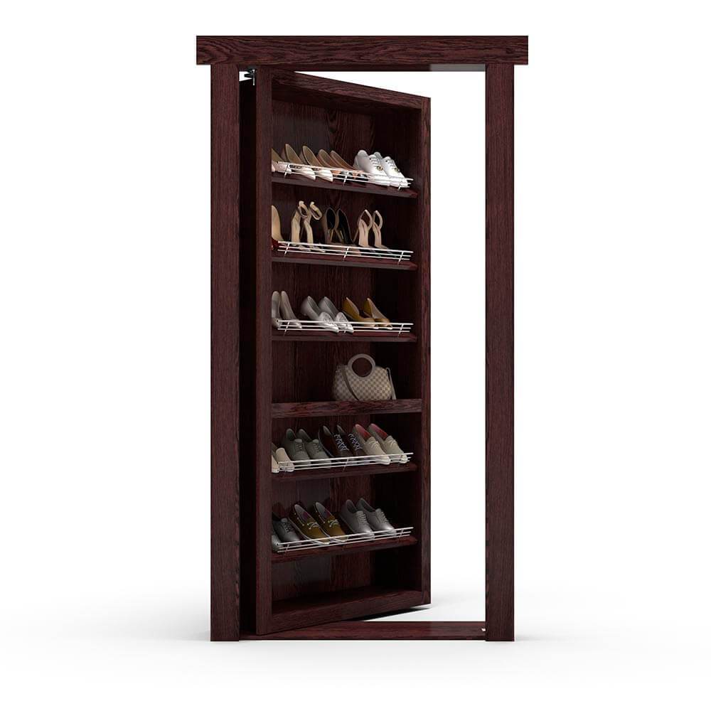 Hidden Flush Mount Oak Shoe Rack Door - Tampa Home & Garden Store