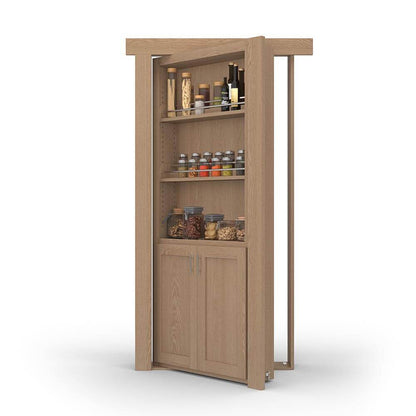 Hidden Flush Mount Oak Spice Rack Door - Tampa Home & Garden Store