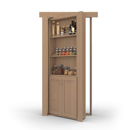 Hidden Flush Mount Oak Spice Rack Door - Tampa Home & Garden Store