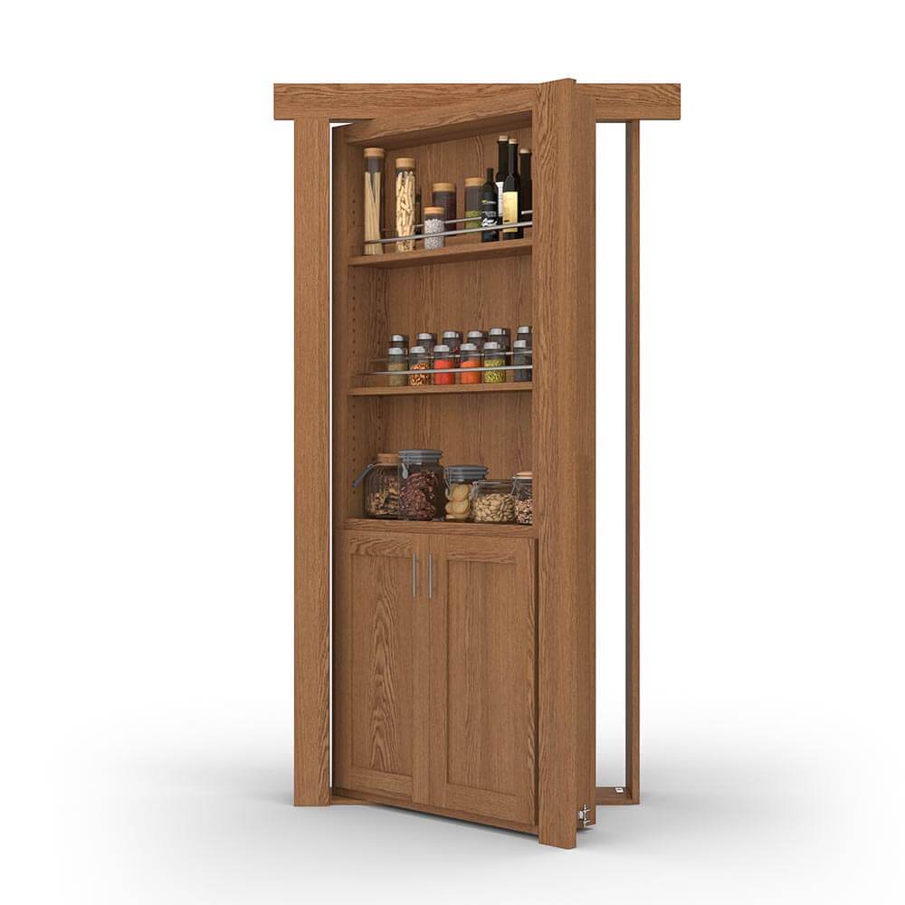 Hidden Flush Mount Oak Spice Rack Door - Tampa Home & Garden Store