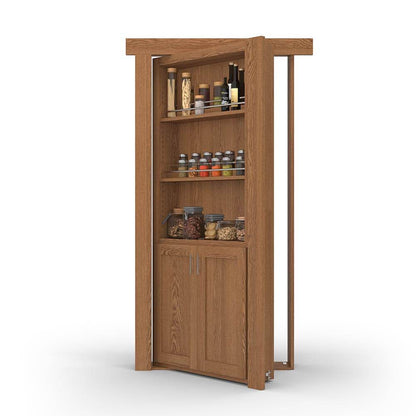Hidden Flush Mount Oak Spice Rack Door - Tampa Home & Garden Store