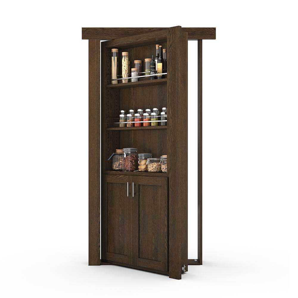 Hidden Flush Mount Oak Spice Rack Door - Tampa Home & Garden Store