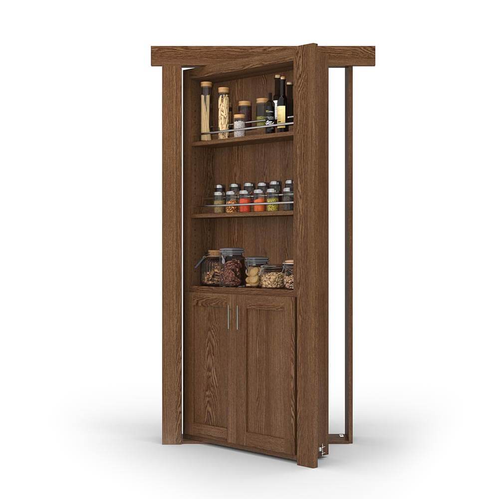 Hidden Flush Mount Oak Spice Rack Door - Tampa Home & Garden Store