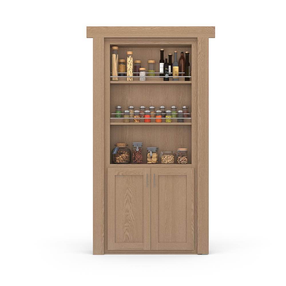 Hidden Flush Mount Oak Spice Rack Door - Tampa Home & Garden Store