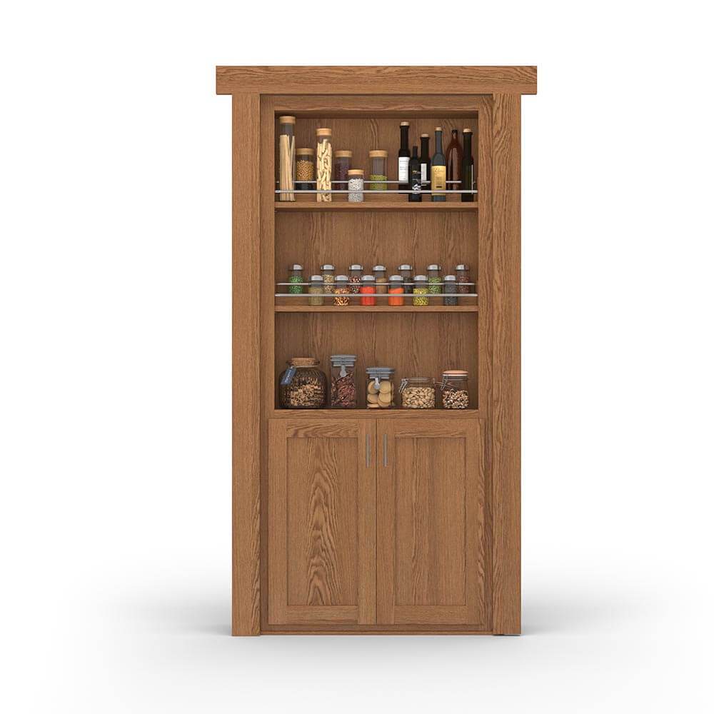 Hidden Flush Mount Oak Spice Rack Door - Tampa Home & Garden Store