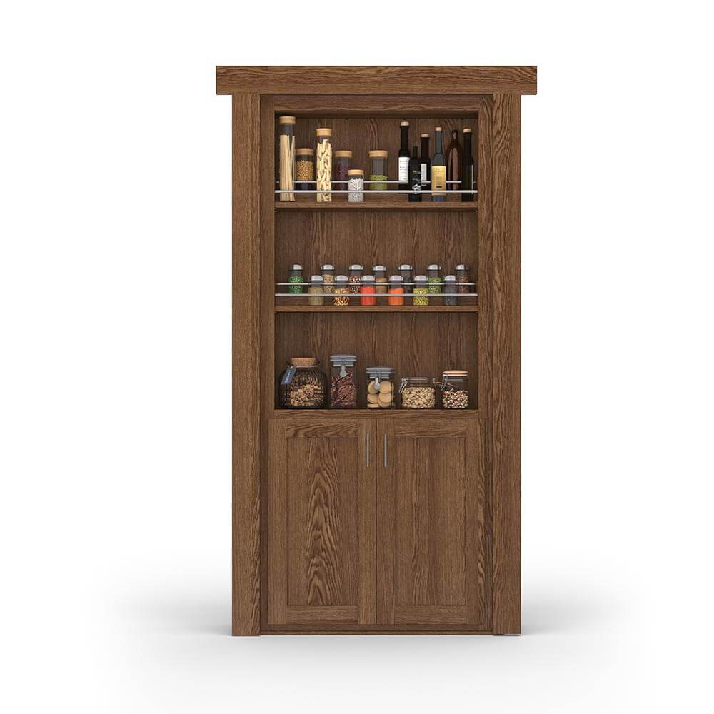 Hidden Flush Mount Oak Spice Rack Door - Tampa Home & Garden Store