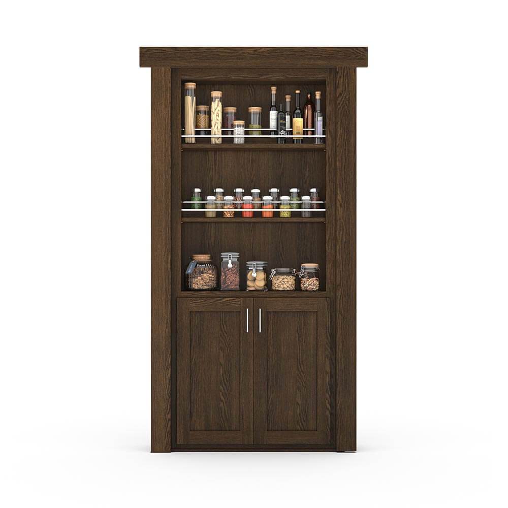 Hidden Flush Mount Oak Spice Rack Door - Tampa Home & Garden Store