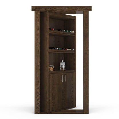 Hidden Flush Mount Oak Wine Rack Door - Tampa Home & Garden Store