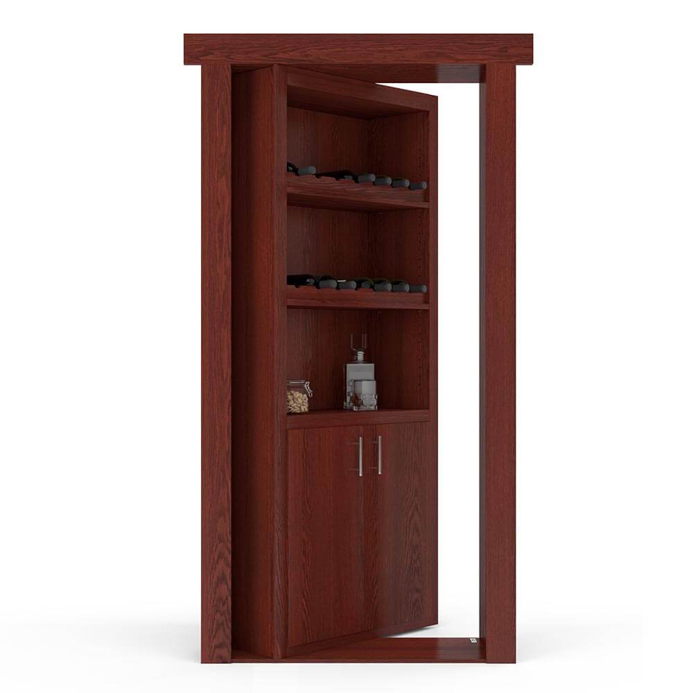 Hidden Flush Mount Oak Wine Rack Door - Tampa Home & Garden Store