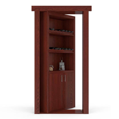 Hidden Flush Mount Oak Wine Rack Door - Tampa Home & Garden Store