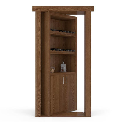Hidden Flush Mount Oak Wine Rack Door - Tampa Home & Garden Store