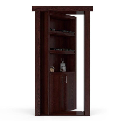 Hidden Flush Mount Oak Wine Rack Door - Tampa Home & Garden Store