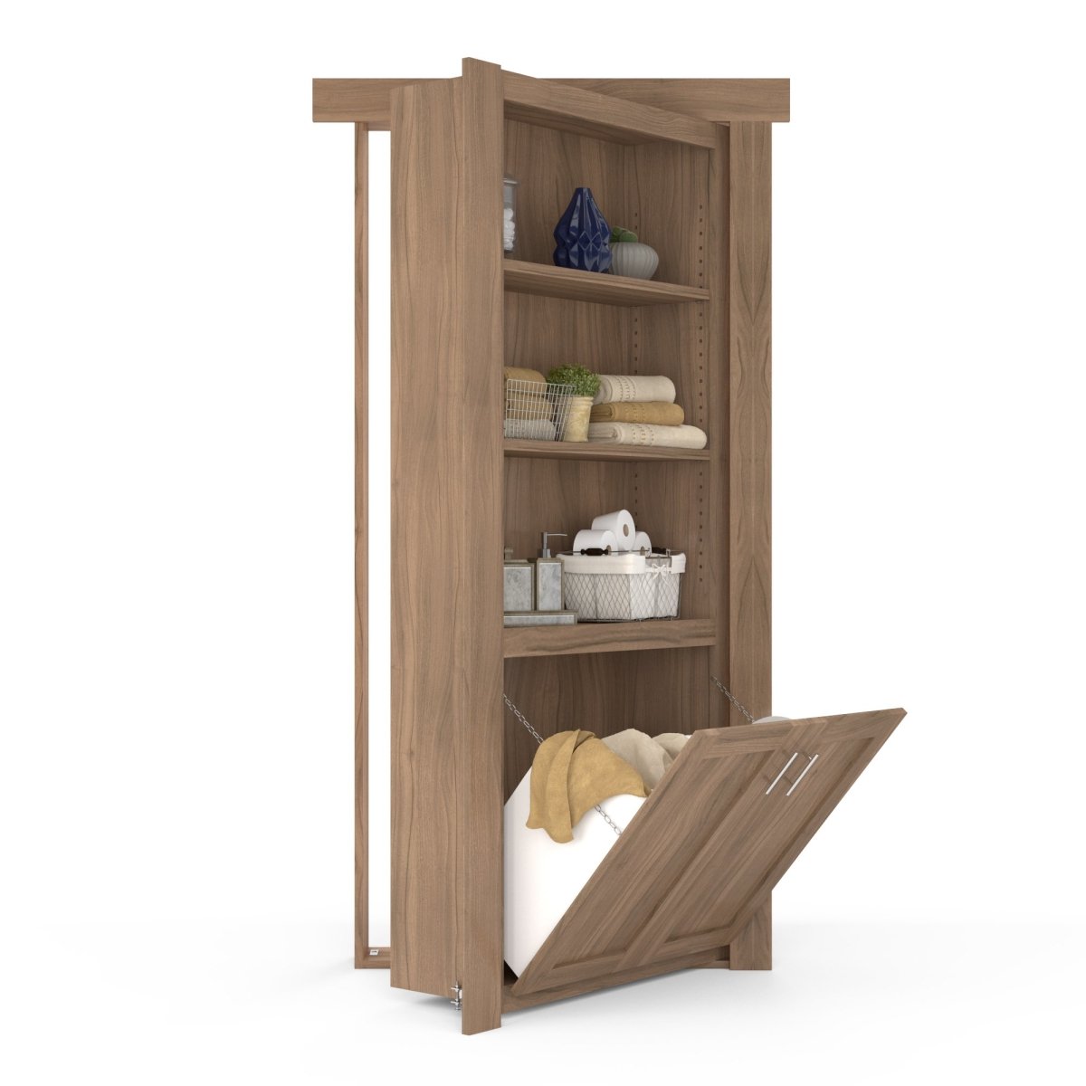 Hidden Flush Mount Walnut Hamper Door - Tampa Home & Garden Store