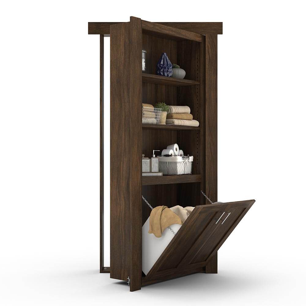 Hidden Flush Mount Walnut Hamper Door - Tampa Home & Garden Store