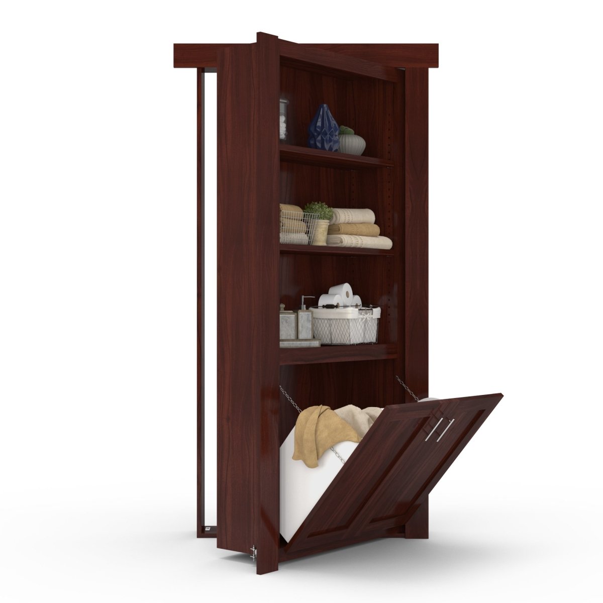 Hidden Flush Mount Walnut Hamper Door - Tampa Home & Garden Store