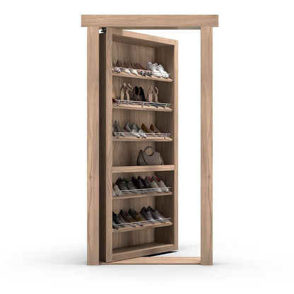 Hidden Flush Mount Walnut Shoe Rack Door - Tampa Home & Garden Store