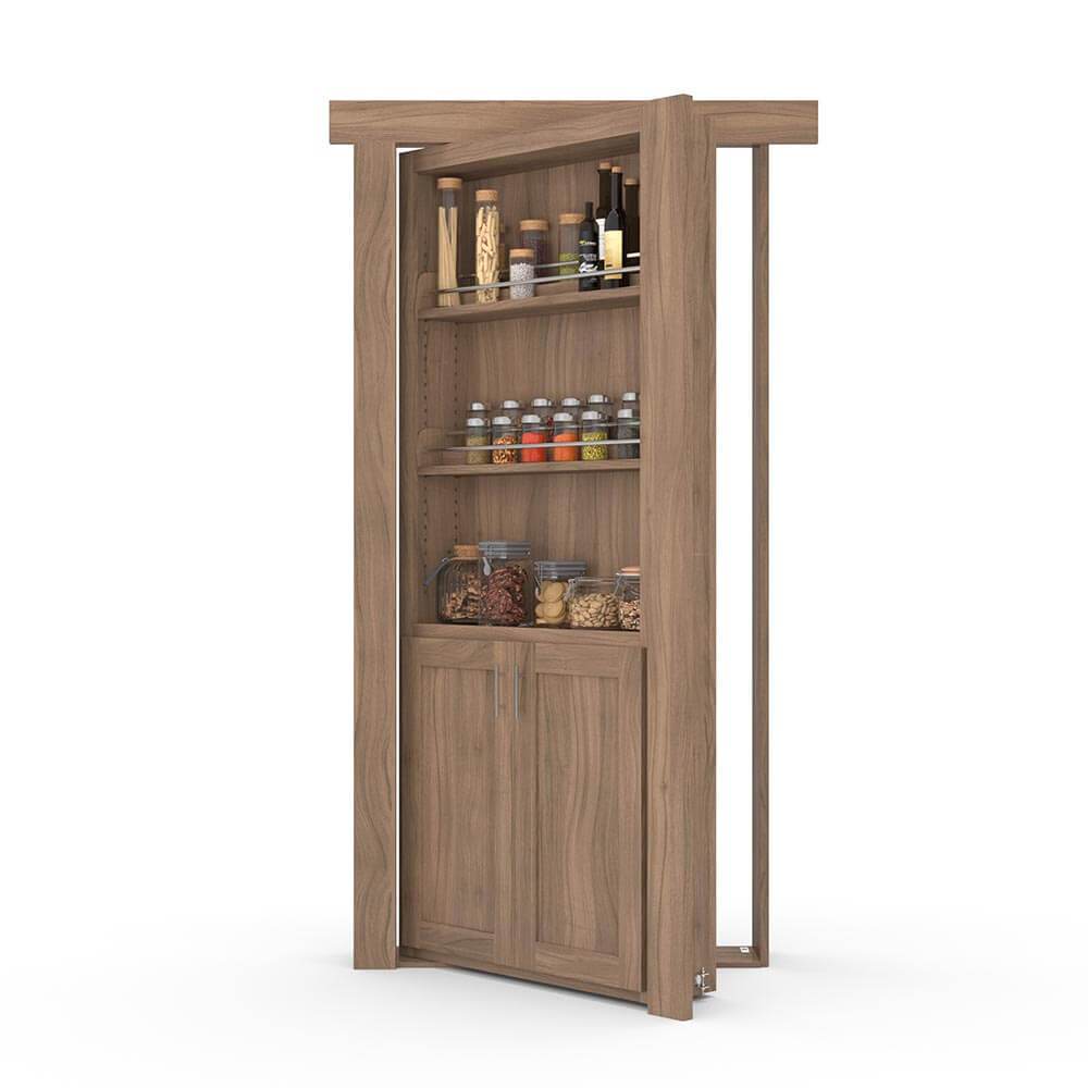 Hidden Flush Mount Walnut Spice Rack Door - Tampa Home & Garden Store