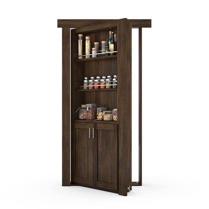 Hidden Flush Mount Walnut Spice Rack Door - Tampa Home & Garden Store
