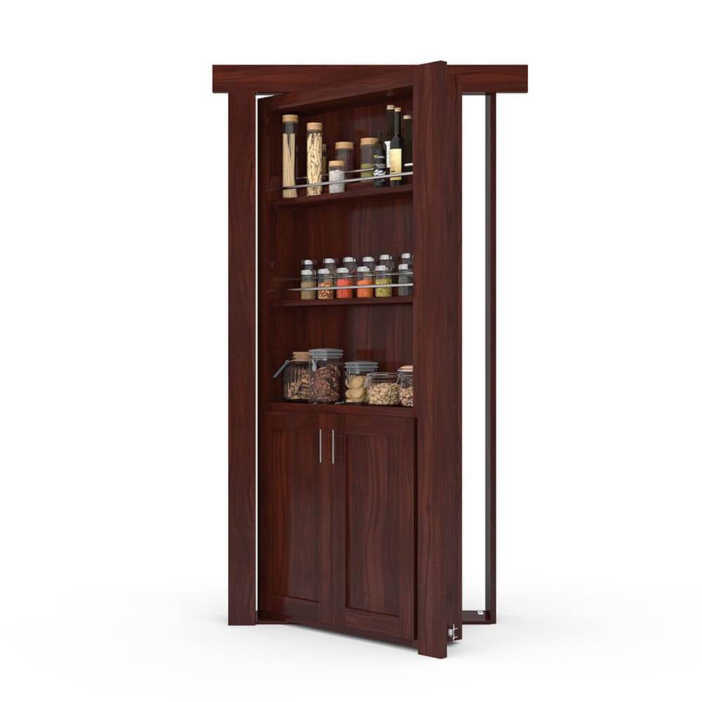 Hidden Flush Mount Walnut Spice Rack Door - Tampa Home & Garden Store