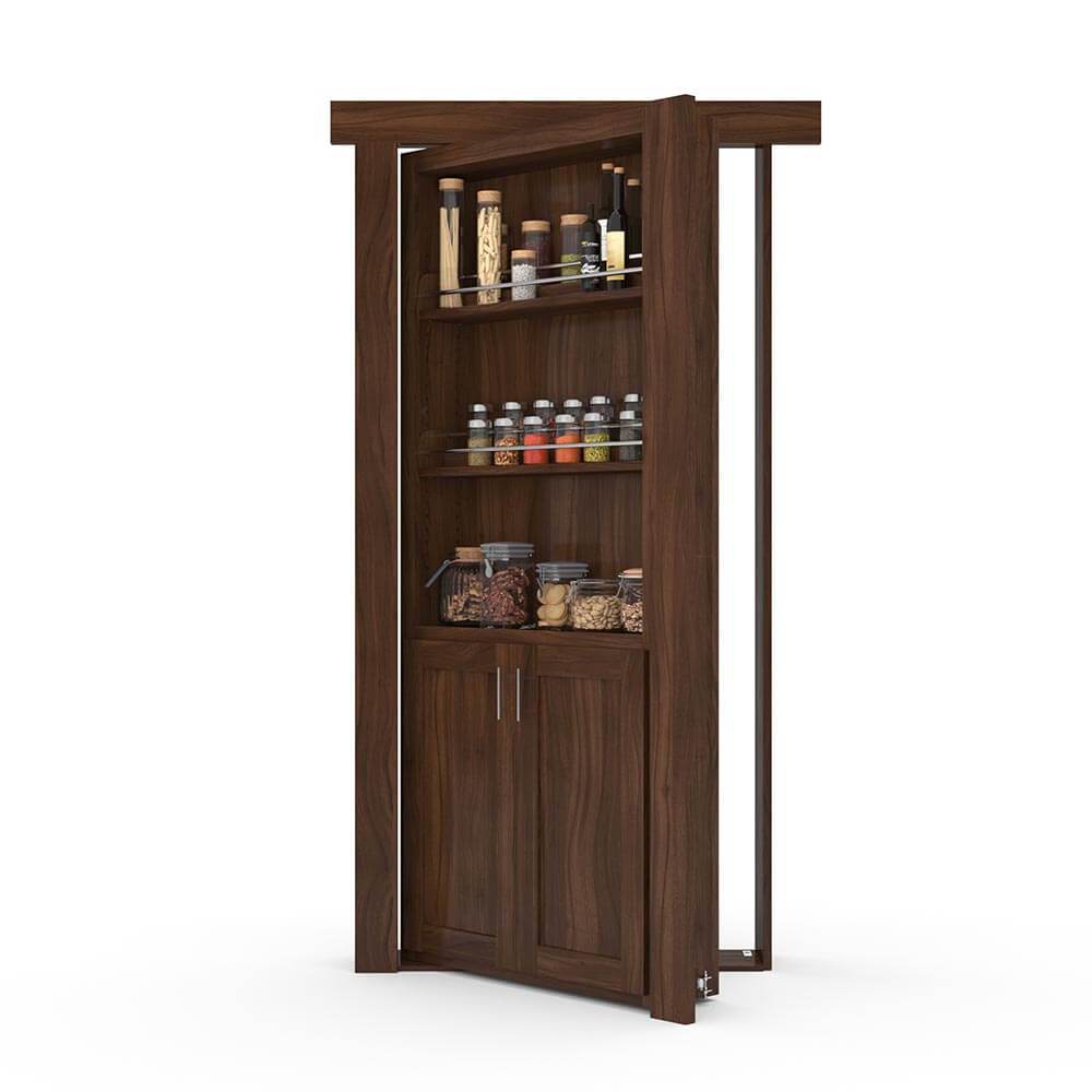 Hidden Flush Mount Walnut Spice Rack Door - Tampa Home & Garden Store