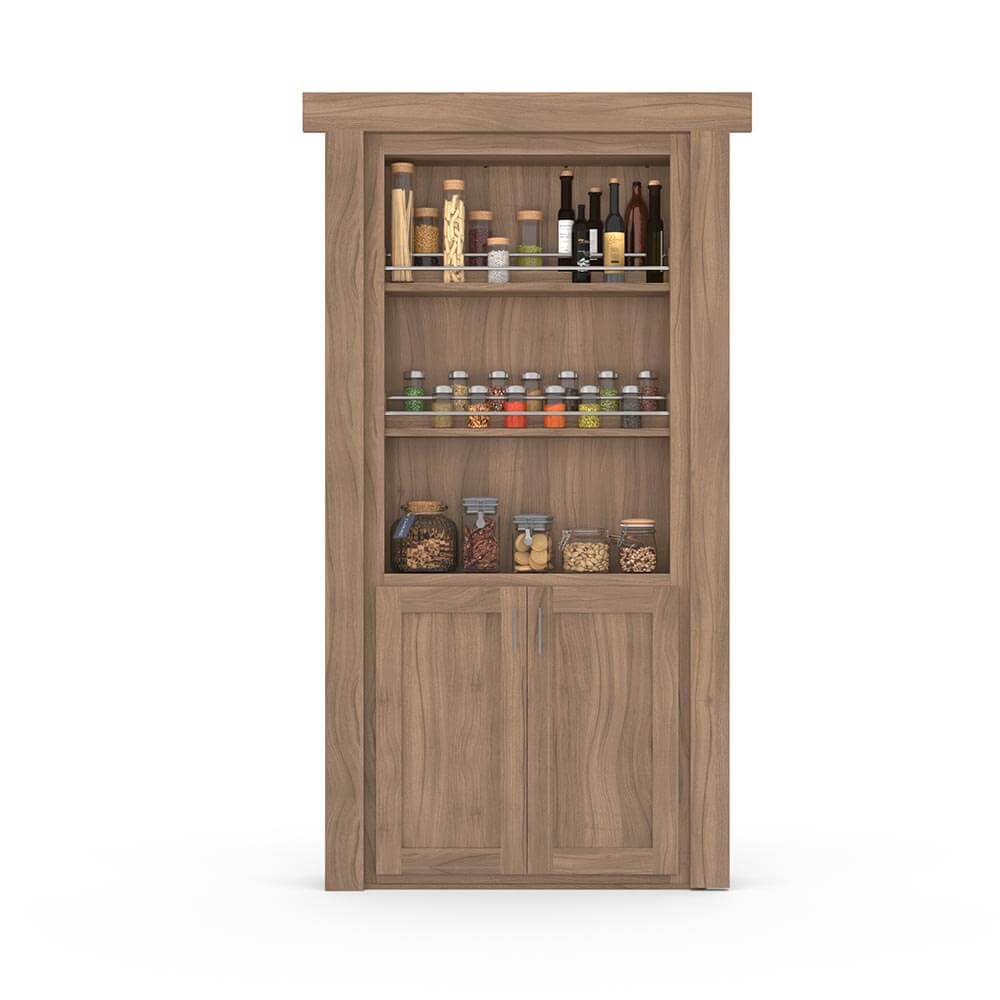 Hidden Flush Mount Walnut Spice Rack Door - Tampa Home & Garden Store