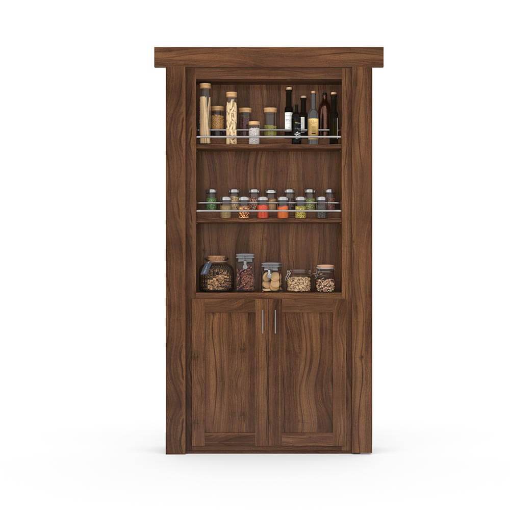 Hidden Flush Mount Walnut Spice Rack Door - Tampa Home & Garden Store