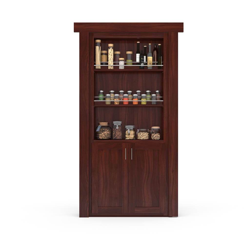 Hidden Flush Mount Walnut Spice Rack Door - Tampa Home & Garden Store