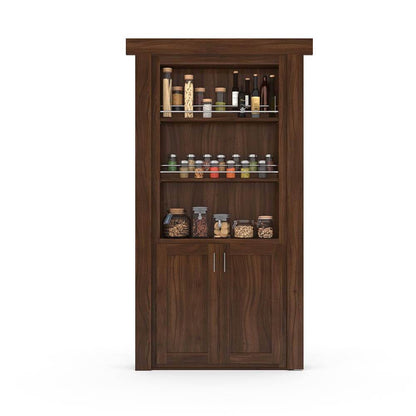 Hidden Flush Mount Walnut Spice Rack Door - Tampa Home & Garden Store