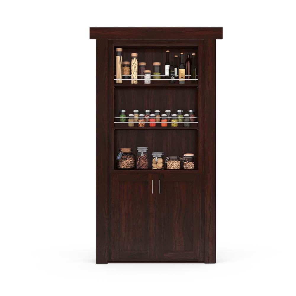 Hidden Flush Mount Walnut Spice Rack Door - Tampa Home & Garden Store