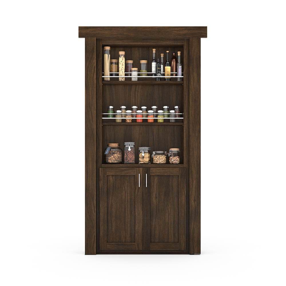 Hidden Flush Mount Walnut Spice Rack Door - Tampa Home & Garden Store