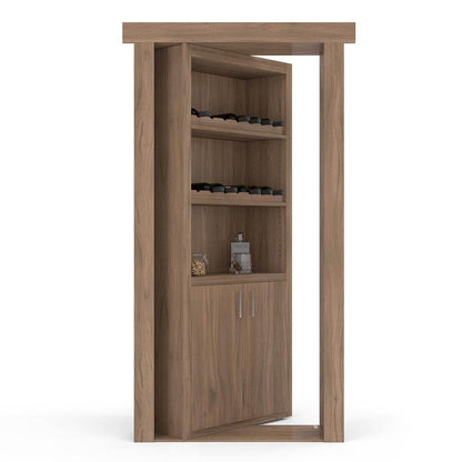 Hidden Flush Mount Walnut Wine Rack Door - Tampa Home & Garden Store