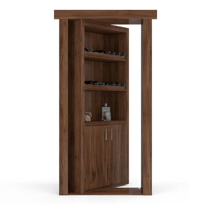 Hidden Flush Mount Walnut Wine Rack Door - Tampa Home & Garden Store