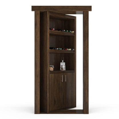 Hidden Flush Mount Walnut Wine Rack Door - Tampa Home & Garden Store