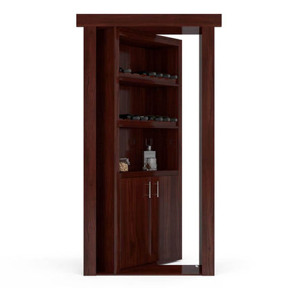 Hidden Flush Mount Walnut Wine Rack Door - Tampa Home & Garden Store