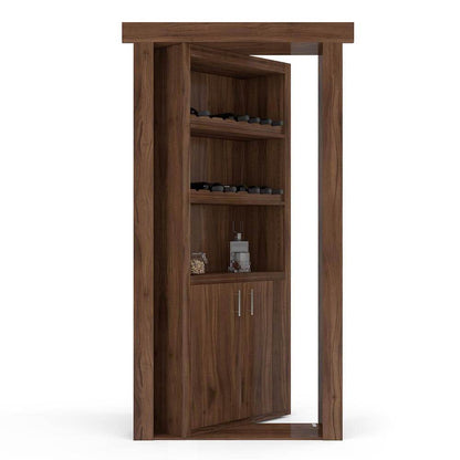 Hidden Flush Mount Walnut Wine Rack Door - Tampa Home & Garden Store